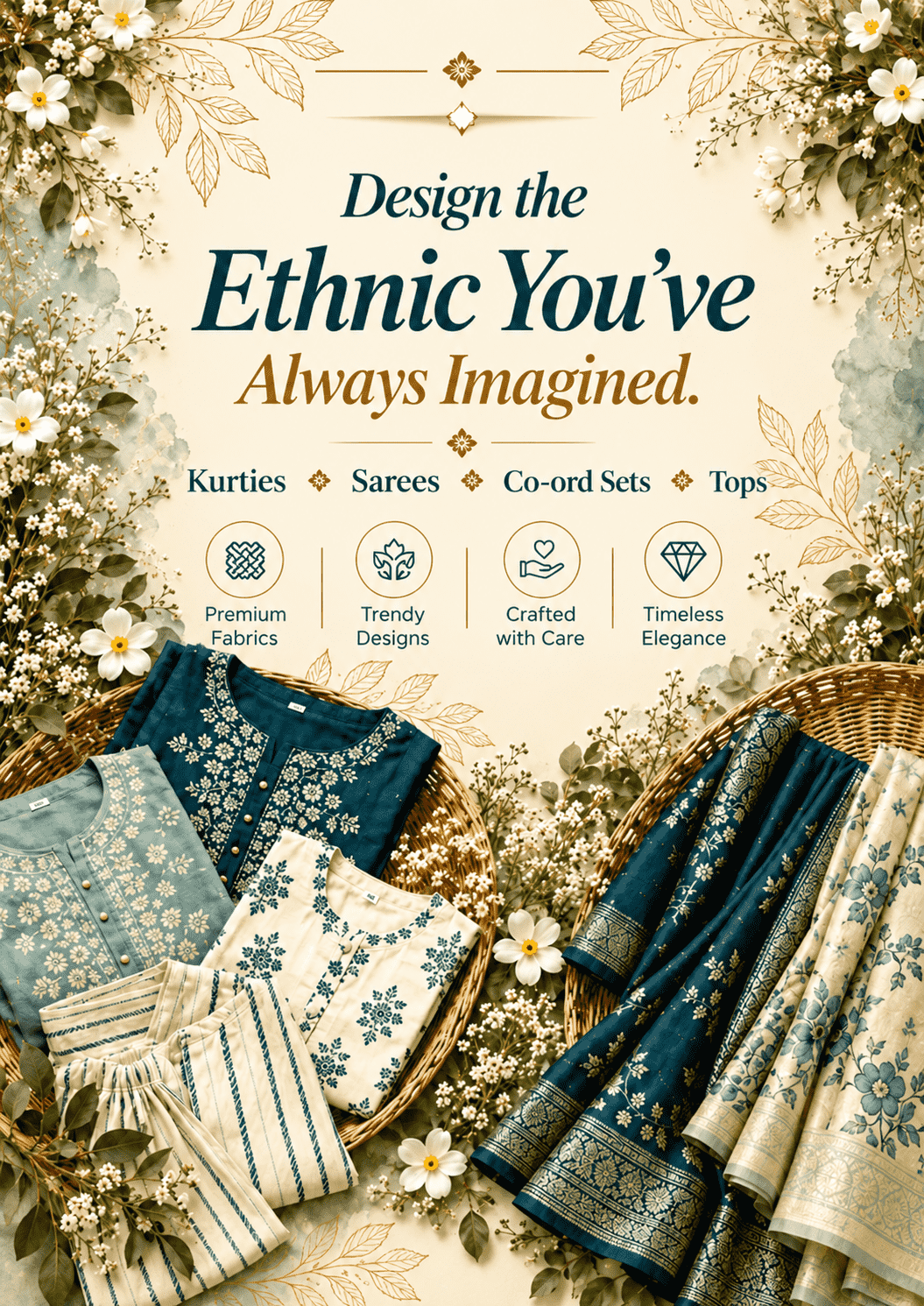 compressO-Elegant Ethnic Wear Advertisement Poster